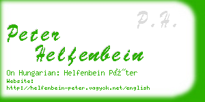 peter helfenbein business card